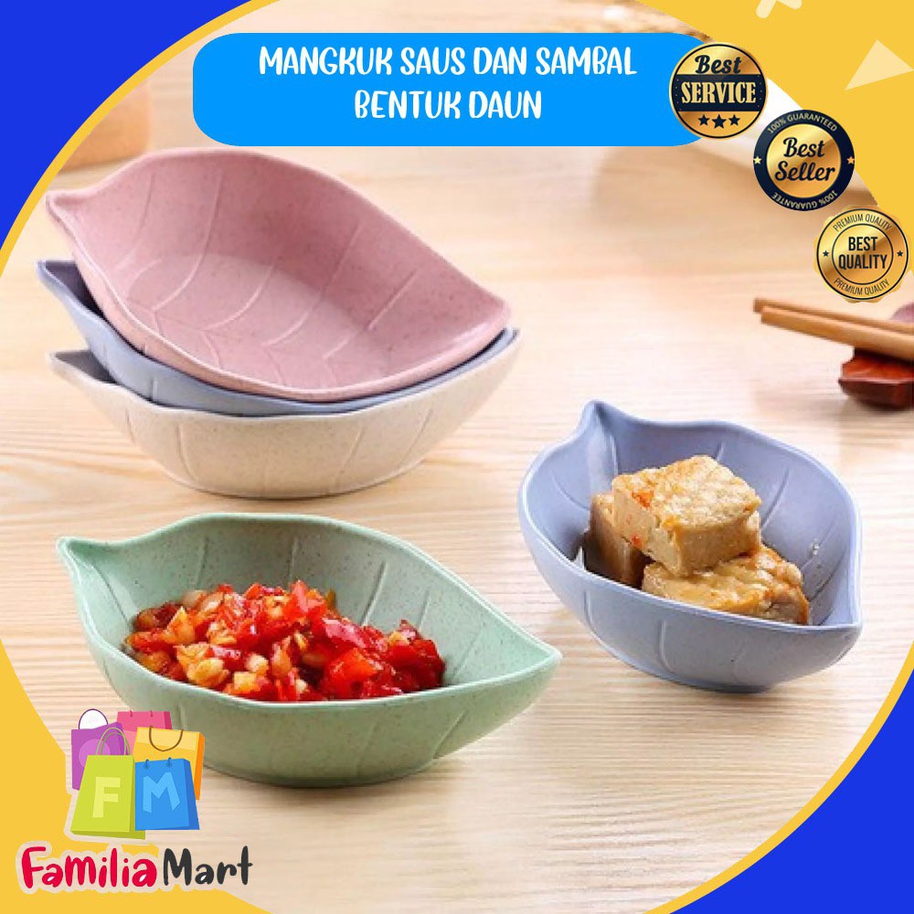 MANGKUK MANGKOK SAUS DAN SAMBAL SAMBEL MOTIF DAUN