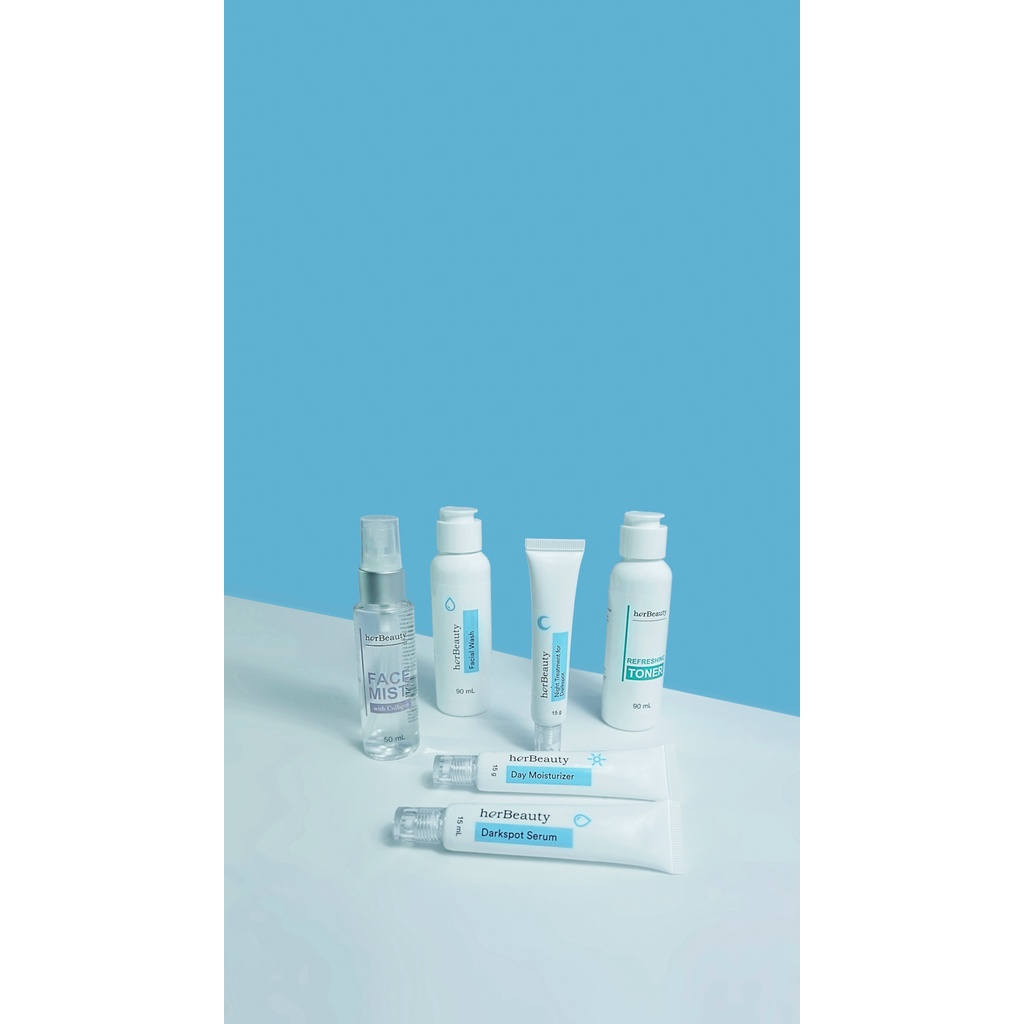 Skincare HerBeauty Paket Dark Spot Series | Paket Cream Wajah Flek | Menyamarkan Bintik Hitam dan Me