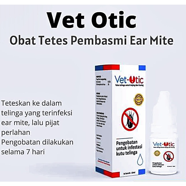 Vet Otic Obat Telinga Anjing Kucing Kelinci Radang Kutu Luka Telinga