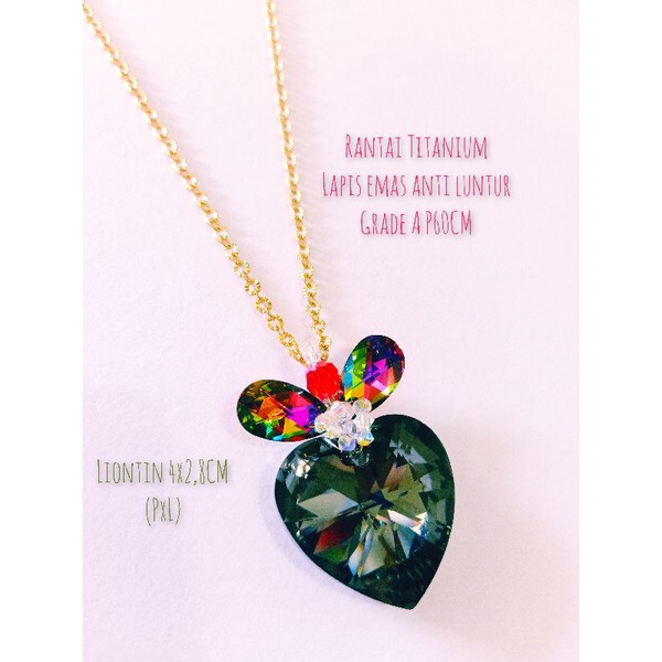 Swarovski Original Liontin+Kalung Anti Luntur