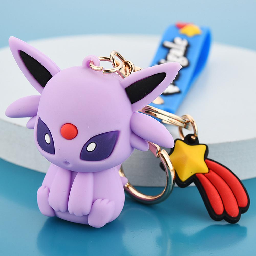 NEEDWAY Gantungan Kunci Pokemon Mainan Anak Model Kartun Boneka Anime Figure PVC Pikachu Action Figure