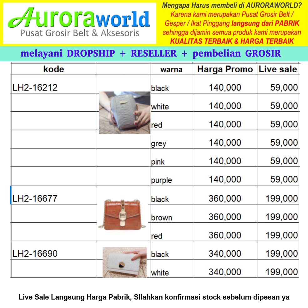 LIVE SALE AURORAWORLD BARANG BERKUALITAS HARGA TERJANGKAU SEMUA PASTI DISCOUNT, DIJAMIN PALING MURAH