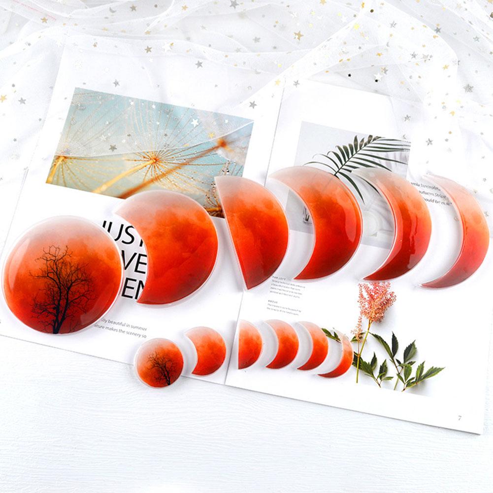

Fase Bulan Sabit Besar dan Kecil Stiker Alat Kerajinan DIY untuk Membuat Silikon UV Resin Bulan DIY