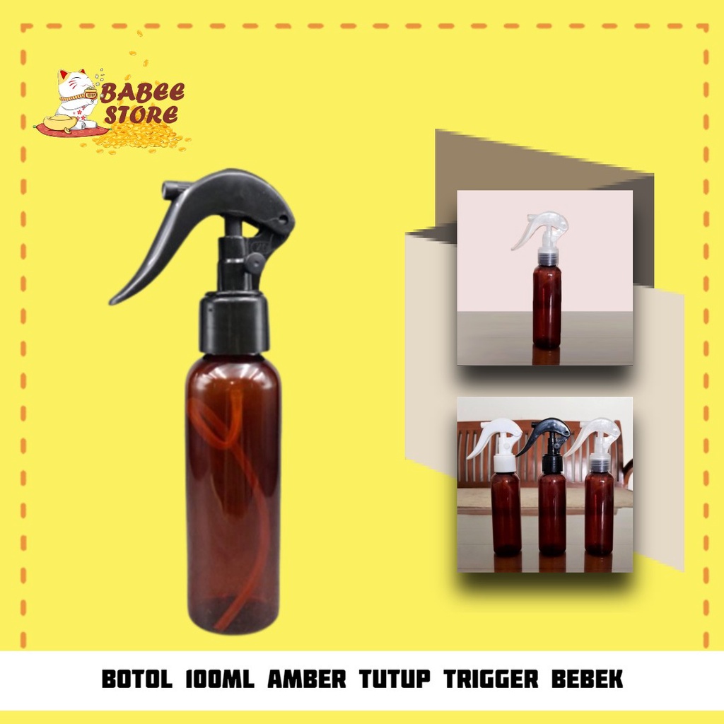 BABEE - BOTOL AMBER 100ML TRIGGER/ BOTOL TRIGGER 100ML TEBAL / BOTOL HAND SANITIZER / BOTOL SABUN