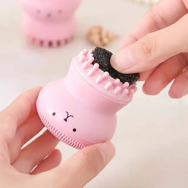 Sikat Brush pembersih wajah/scrubbing spon muka/pembersih wajah gurita