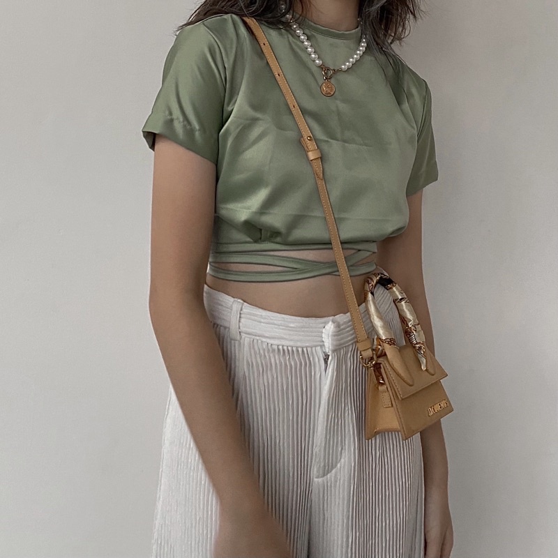 satin crop top