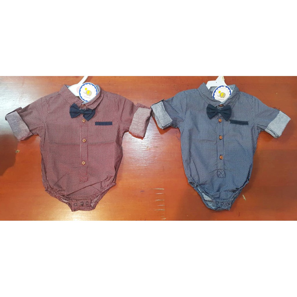 Kemeja Jumper+Dasi Bayi Laki Siku 2W/ Kemeja Jumper Import/ Baju Kemeja Bayi Laki