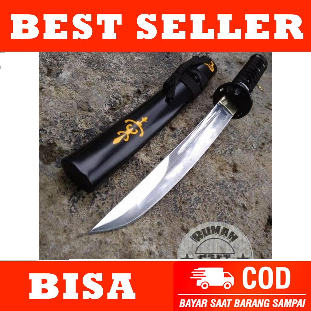 Telaris Pisau Samurai Panjang  Tanto New Kilbil Black katana pendek. katana dragon murah bisa cod