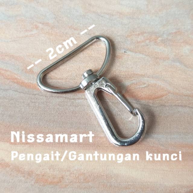 

Pengait gantungan kunci pengait name tag pengait tali id card ukuran 2 cm pengait besi serbaguna