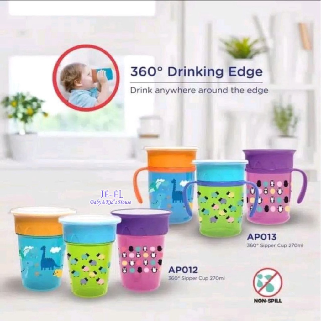 Baby Safe Non Spill  360 Sipper Cup 270 ml / Cangkir Minum Bayi Anti Tumpah Baby Safe 270 ml AP012 AP013