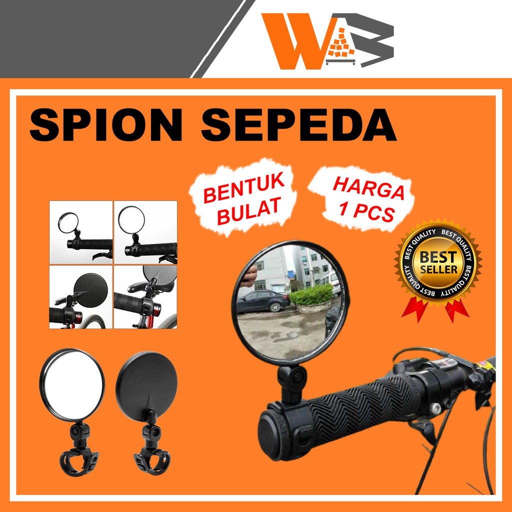 COD Kaca Spion Jalu Oval Sepeda Mtb Lipat Gunung Spion Spedah Adjustable 360 Universal 1 PCS C16