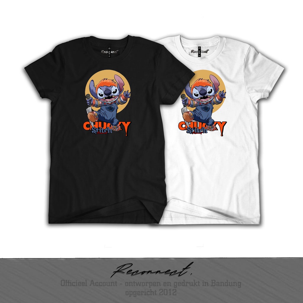 Reconnect Tshirt Stich X Chucky - Gratis Tambah Nama - Kaos Premium Unisex Anak &amp; Dewasa