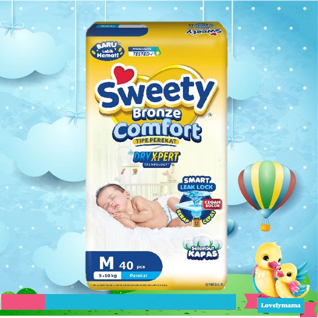 Sweety Comfort bronze Dryxpert M40 perekat tape M 40 popok sekali pakai dry xpert baby lovelymama loevlymama411