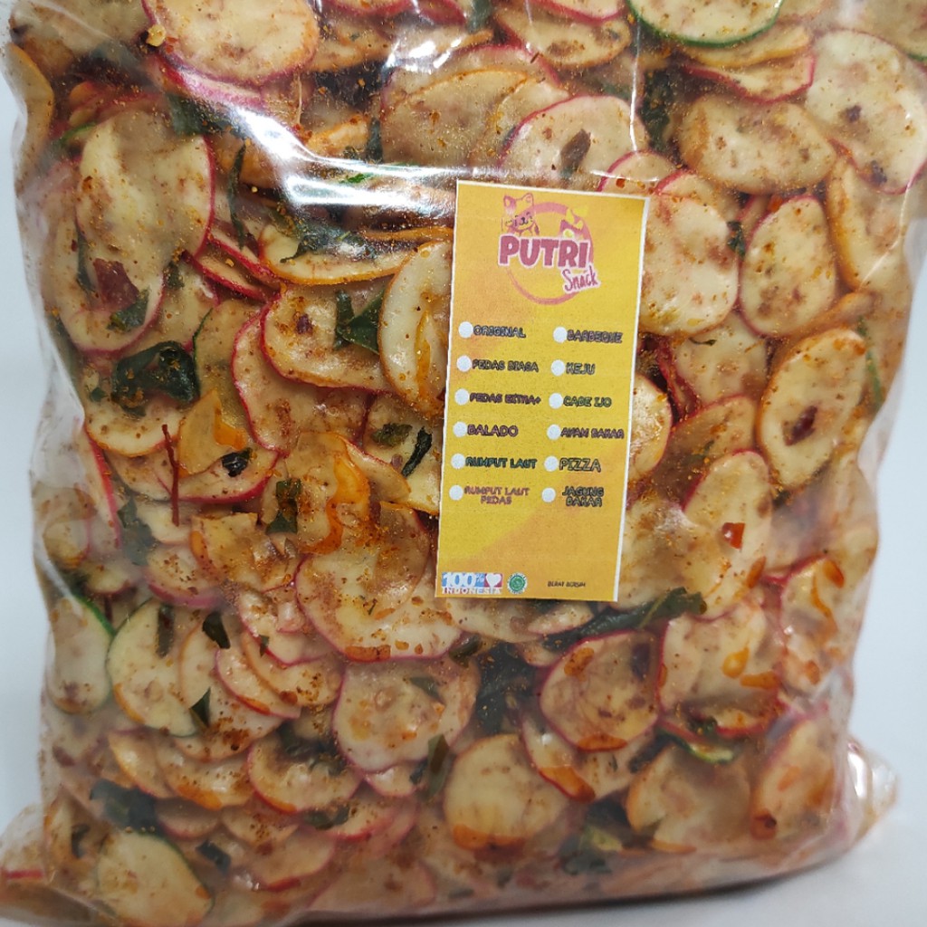 Kerupuk Seblak Bawang 1kg+ Extra Daun Jeruk