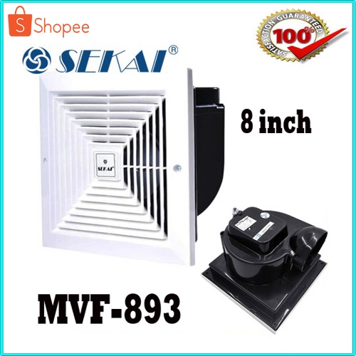 Sekai MVF-893 Kipas Exhaust Fan 8" / 8 Inch / 20 cm Ceiling / Plafon MVF 893 / MVF893 - Putih