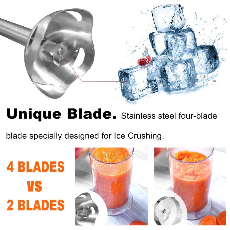 Jubake Hand Blender Set Multifungsi Blender Tangan Portable Penggiling Juice Buah Daging Kacang Keledai Mesin Pencincang Makanan 3 in 1