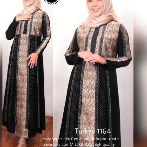 TERLARIS ( BISA COD ) GAMIS ABAYA TURKI HITAM ORIGINAL JERSEY MEWAH CERUTI IMPORT TERBARU ..,..