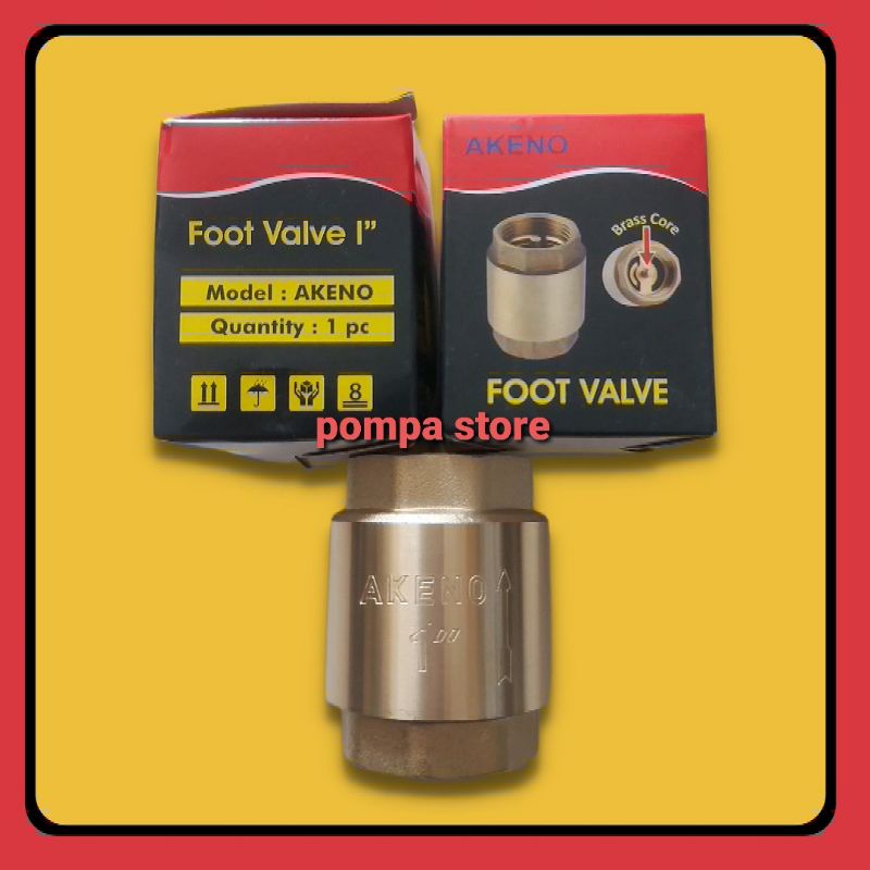 Tusen Klep Foot Klep 1 inch Akeno Full Kuningan Sparepart Pompa Air