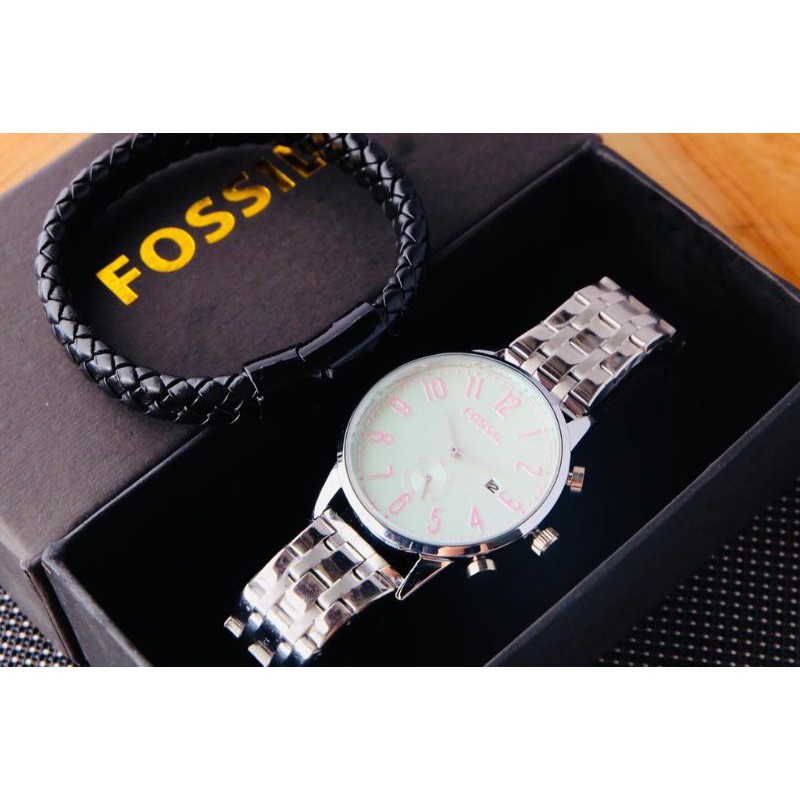 [✅COD BWS92] JAM TANGAN PRIA RANTAI FREE GELANG