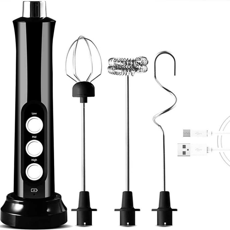 Beater Mixer Telur Whisk Foamer Milk Frother USB Rechargeable 1200mAh