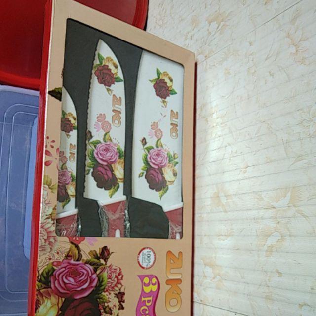 Knife Set - Pisau Set Motif Bunga 3 Pcs