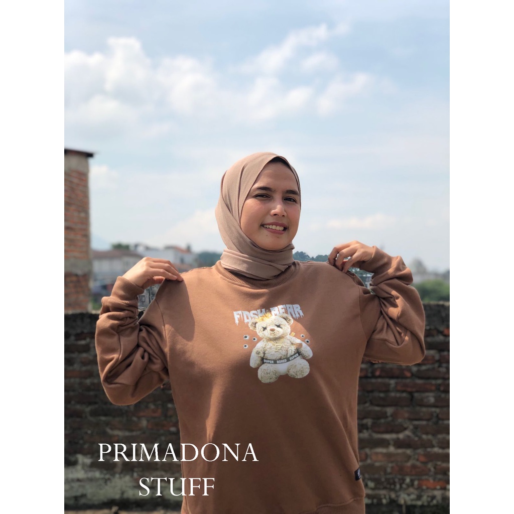 Sweater Crewneck Wanita Pria dewasa unisex tebal Flecee L XL XXL