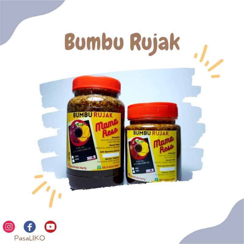 

Bumbu Rujak Pedas Manis Siap Saji 250 gr - 400 gr