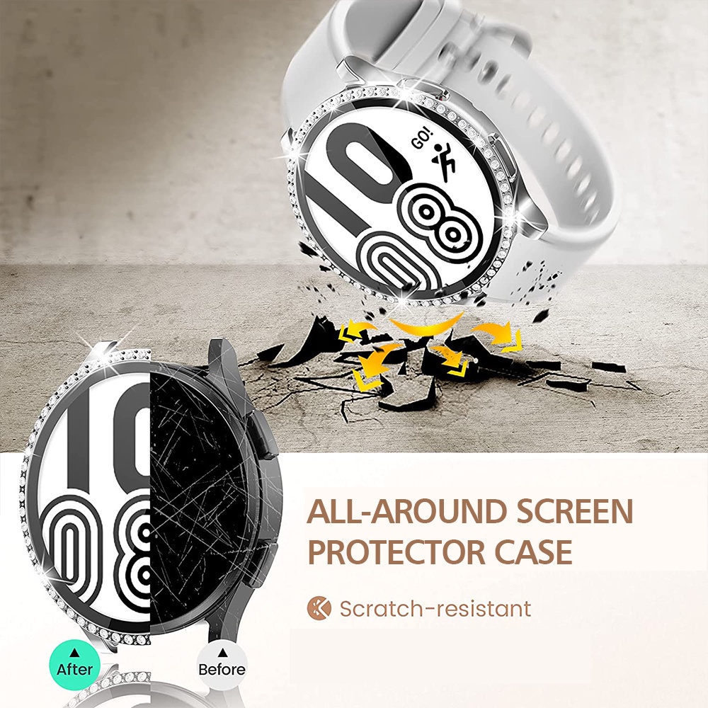 Case Pelindung Layar Full Cover Bumper Shockproof Untuk Samsung Galaxy Watch 4 40MM 44MM