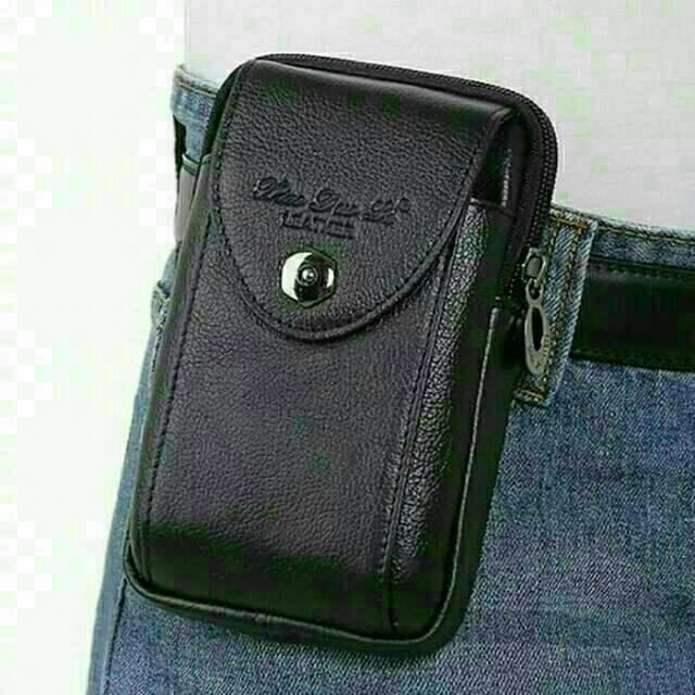 Dompet hp pria kulit asli sarung hp pinggang kulit pria tinggi 16cm cheers soul 2358 sarung handphon