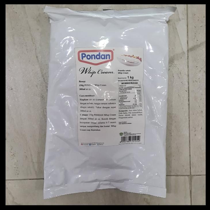

PONDAN WHIP CREAM / WHIPPING CREAM BUBUK KILOAN BULKY 800GR KODE 299