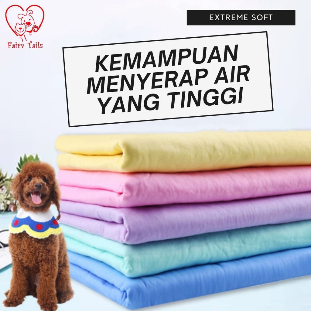 Handuk Kanebo Grooming Ukuran Jumbo Daya Serap Air Super Untuk Anjing dan Kucing - Pet Towel