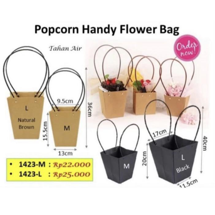 

Goodie Bag / Popcorn Handy Flower Bag Kantong Bunga Unik Aesthetic Vintage Premium - Hitam, 1423-M Berkualitas