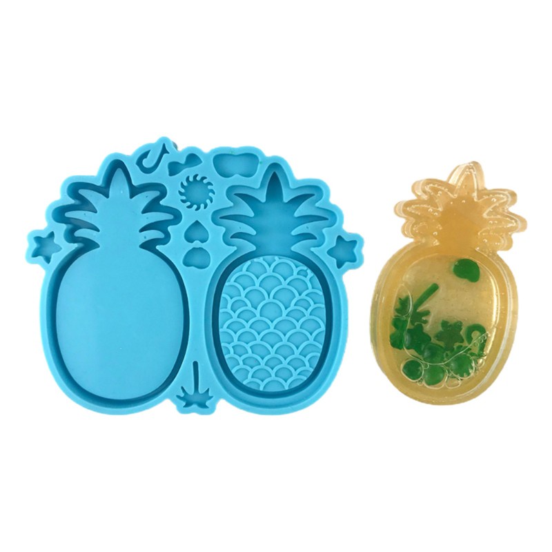 Glitter Quicksand Pineapple Epoxy Resin Mold Handheld Game Shaker Pendant Keychain Silicone Mould DIY Crafts Jewerly Casting Mold Decorations Making Tools