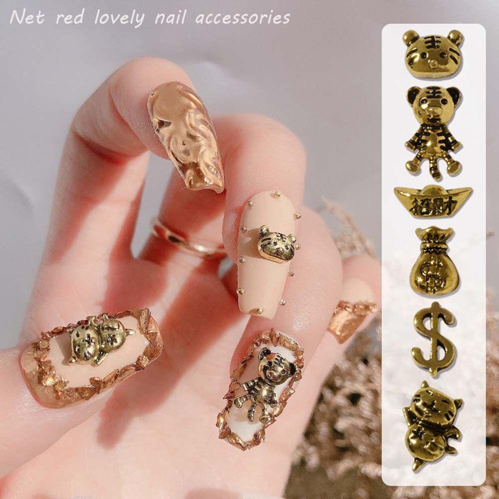 AUGUSTINA Augustina New Year Nail Art Lucu Koin Cina2022Tahun Dolar Amerika Emas Ingots DIY Nail Art Alat