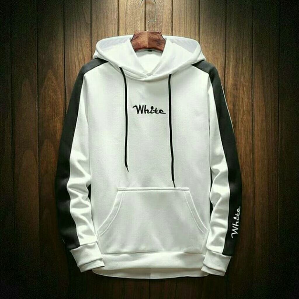 white sweater with hoodie