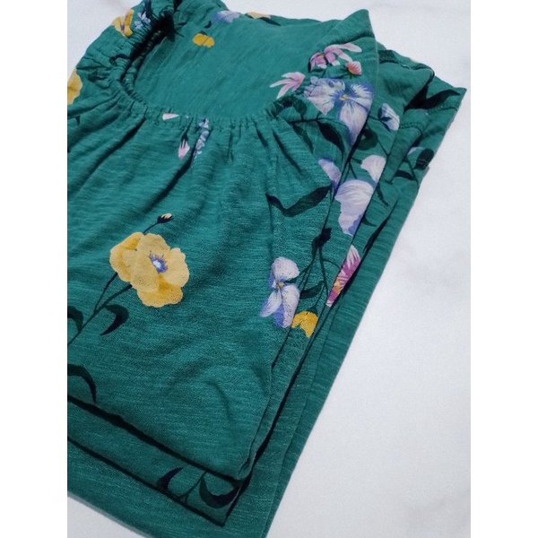 ATASAN/BLOUSE WANITA LENGAN PENDEK HIJAU OLD NAVY COTTON ORIGINAL