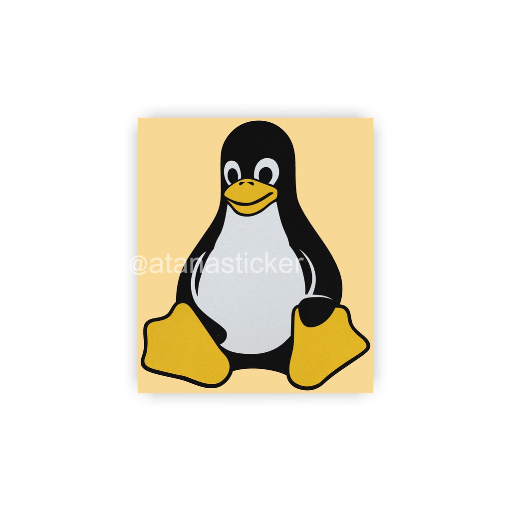 Stiker Cutting Reflective Pinguin Tux Maskot Linux 8,5 x10 cm Laptop Helm Motor Mobil Kaca Kulkas