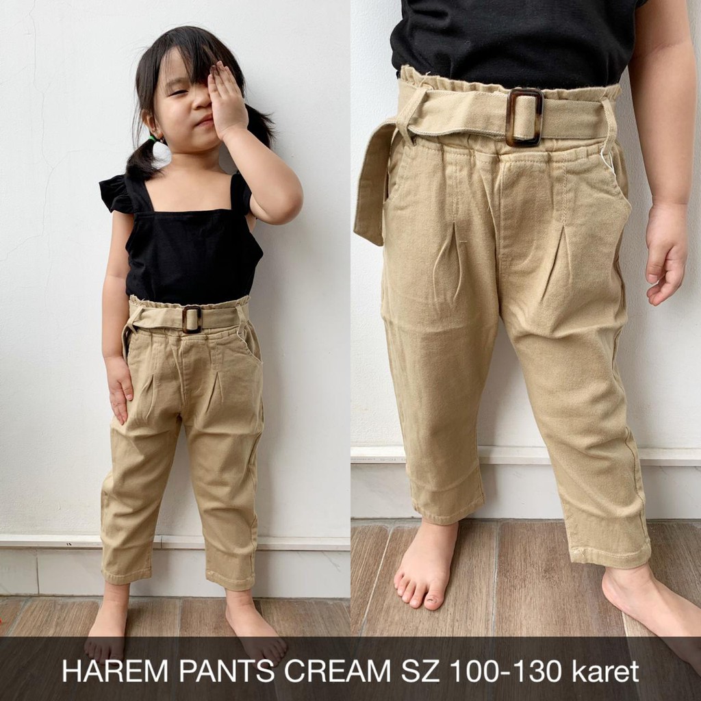 CELANA KIDS HAREM PANTS CREAM + BELT