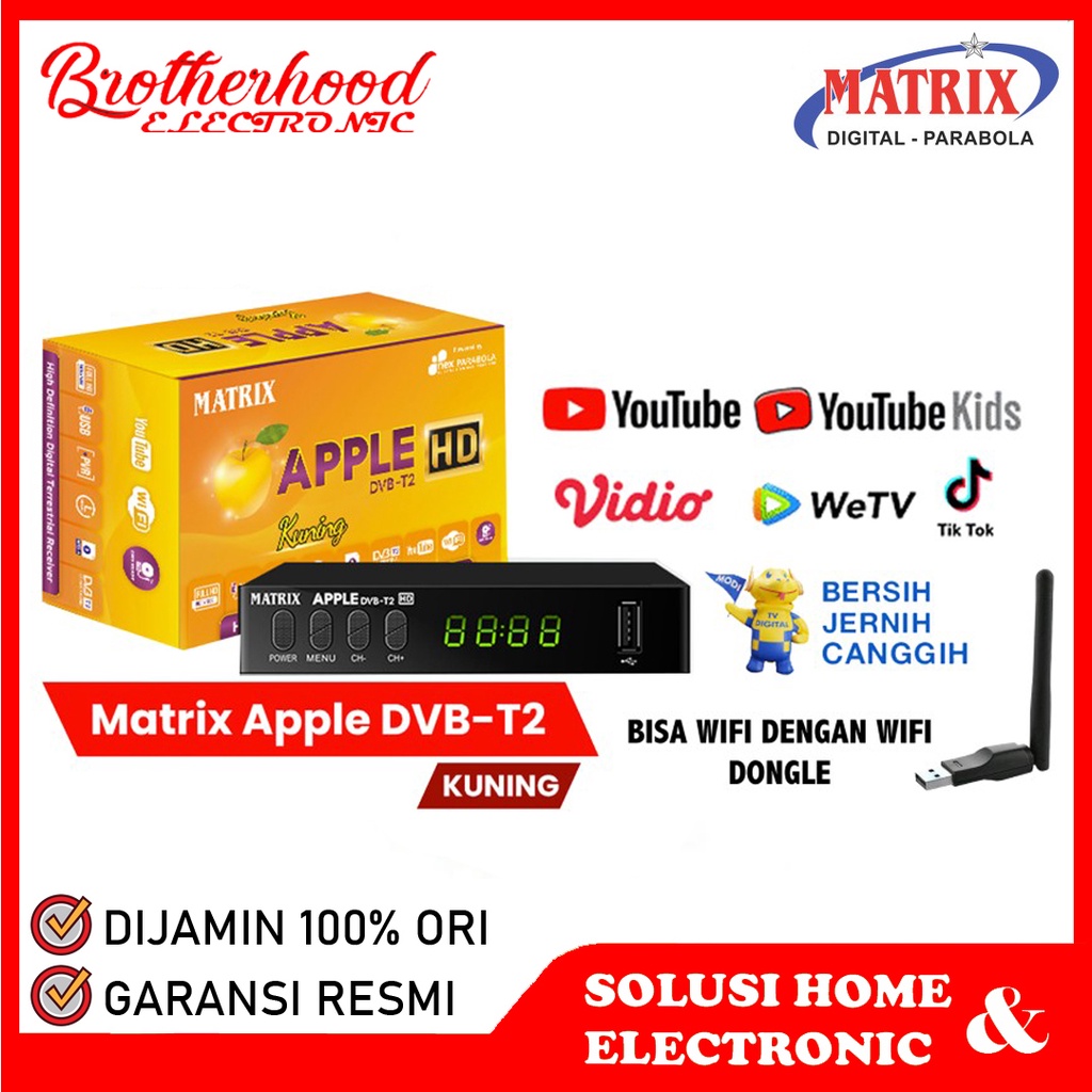 RK (BISA COD) DVB T2 Set Top Box Matrix Apple / MATRIX APPLE SILVER SET TOP BOX DVB T2 / PENERIMA