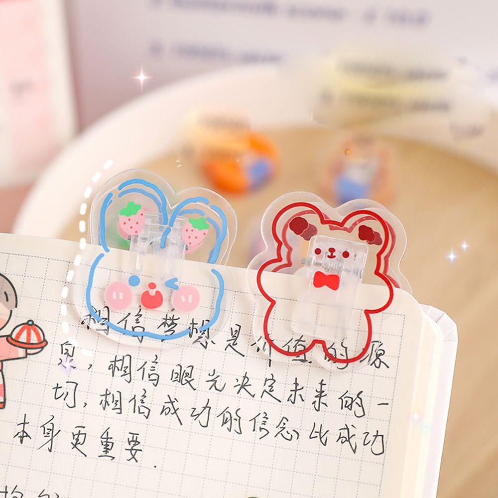 Lanfy Klip Transparan Kecil Hias Bookmark Alat Tulis Sekolah Surat Halaman Pemegang Perlengkapan Kantor Desktop Organizer Makanan Ringan Sealing Clip