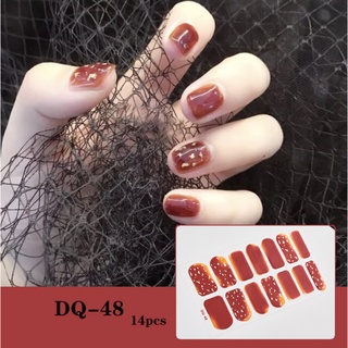 PREMIUM STICKER Nail Art Sticker Kuku 14 pcs Nail Art premium / Stiker kuku tempelan warna kuku tangan Manicure Pedicure KU030