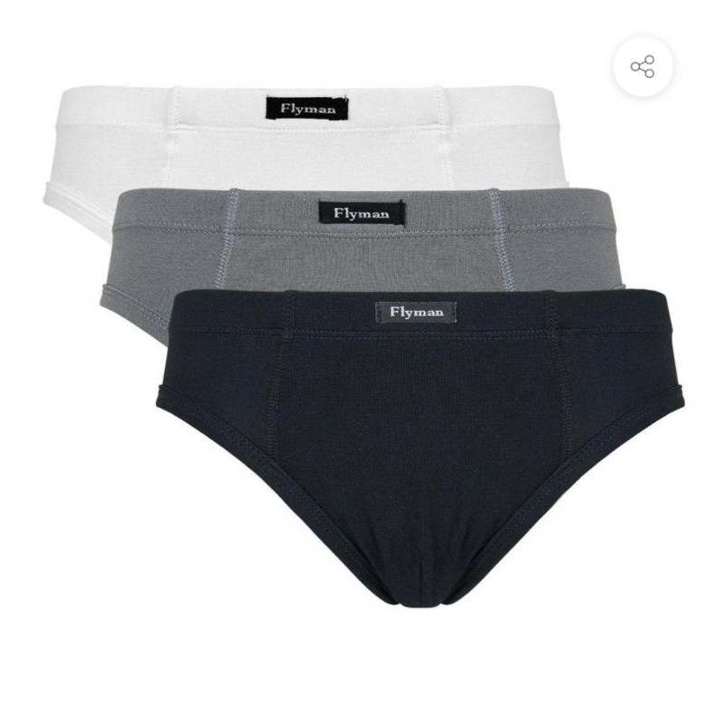 3 PCS CELANA DALAM PRIA FLYMAN, BASIC COTTON FM3075