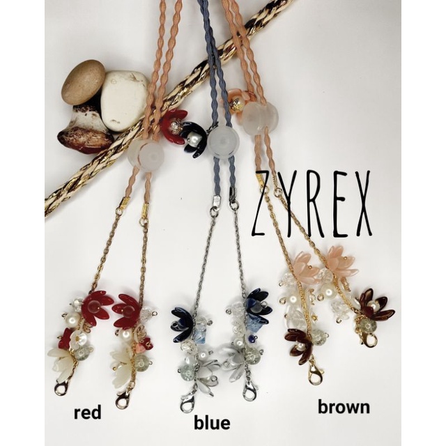 Strap Masker Zyrex  pengait hijab 2in1 kekinian  kristal ceko  permata sintetis  tali kalung serut  