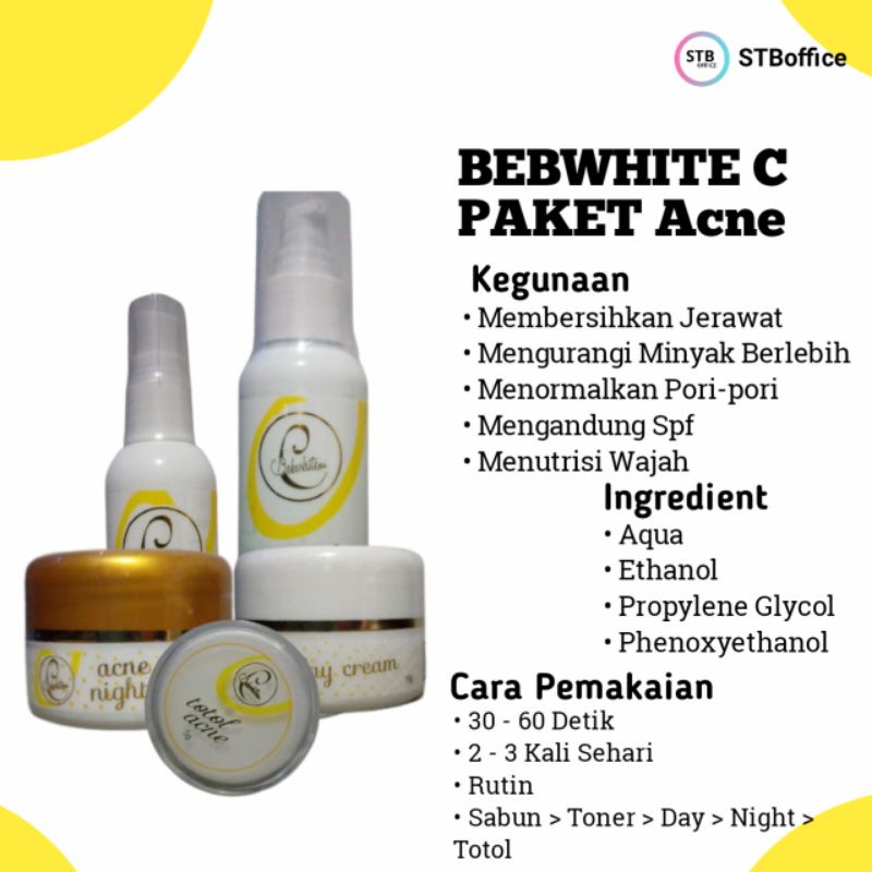 Cream Bebwhite c Ecer Satuan Day Cream / Night Cream  / Totol / Serum / Toner / Facial Wash / BEBWHITE C