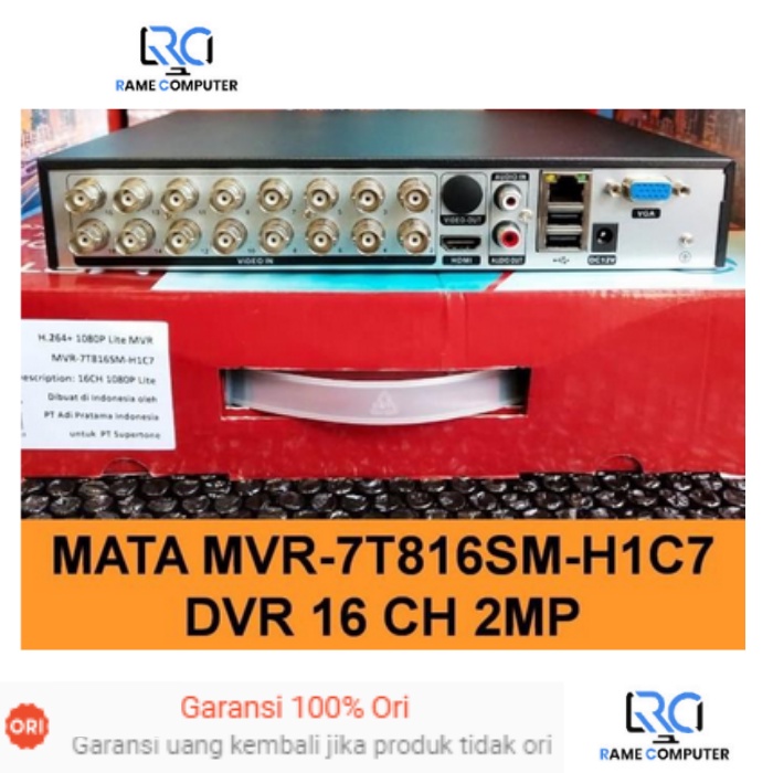 DVR MATA 16CH MVR-7T816SM-H1C7 2MP / 16 CH TURBO HD 1080P Lite