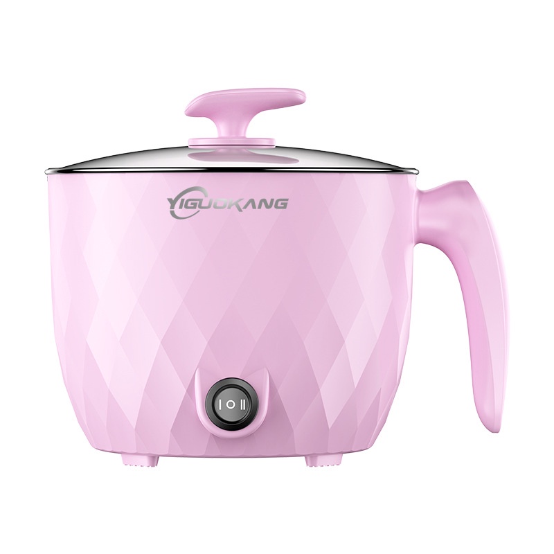 Goojodoq Panci Listrik Serbaguna 1.2L- Electric Cooking Pot Electric Frypan Panci Listrik Portable Fry Pan-Pink