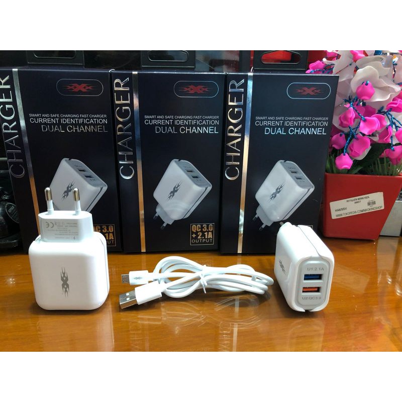 charger ori triple x universal dual USB