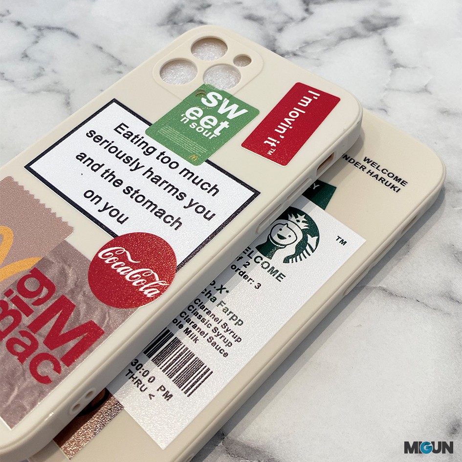 MCD STARBUCKS CASE SQUARE EDGE CAMPRO DOFF iPhone 6 7 8 plus X XS XR XSMAX 11 12 PRO MAX MINI