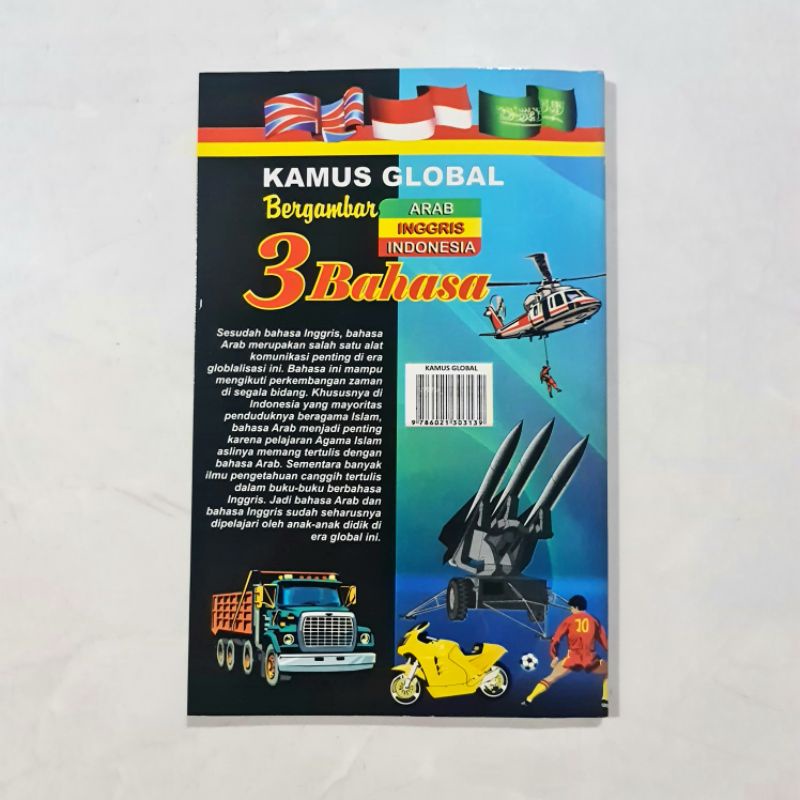 Buku Kamus Global Bergambar Tiga ( 3 ) Bahasa Arab Inggris Indonesia