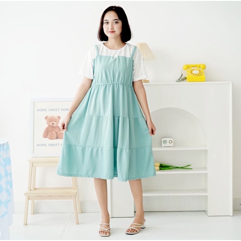 Tq88indonesia Fashion Dress Rempel Kekinian / LISA DRESS / Dress Model Korea / Dress Casual Wanita Terbaru / Dress / Gaun Wanita / ootd